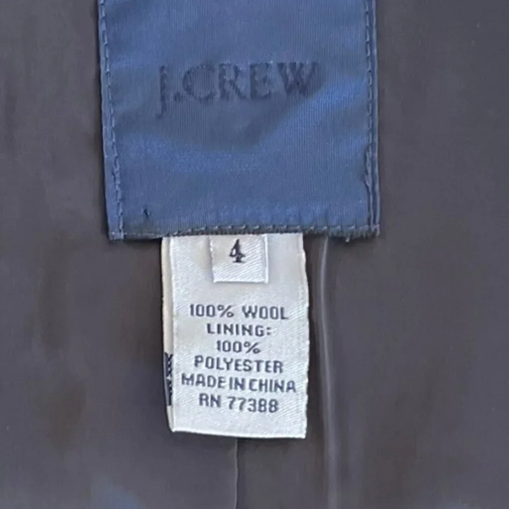 J. Crew Woman's 100% Wool Blue Classic Blazer Sz 4